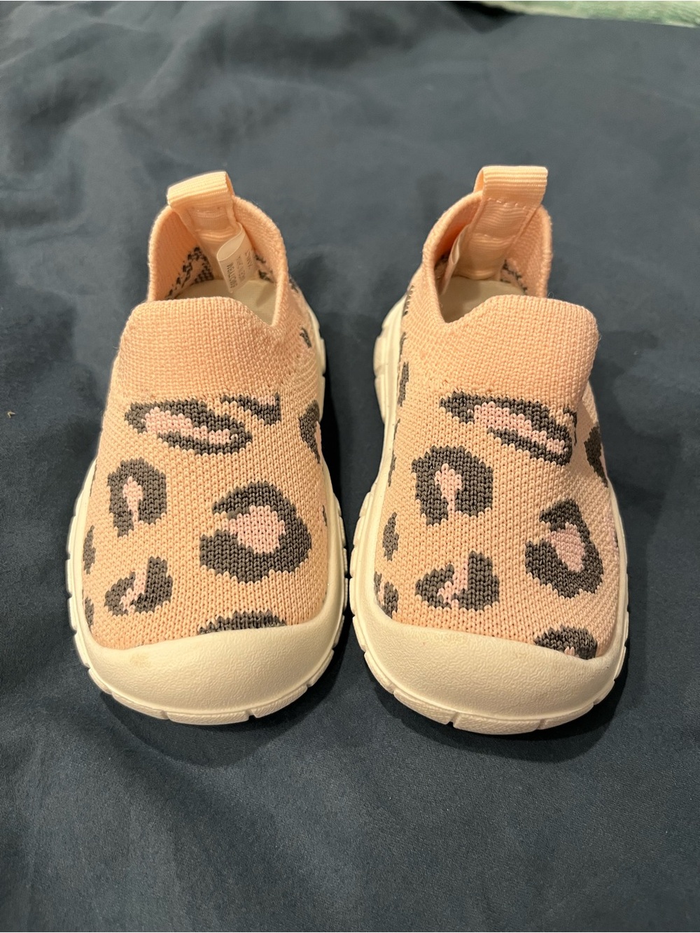 Toddler Girls Slip-On Leopard Knit Sneakers Walkers Pink Size 16 Eu (~0-1 US)